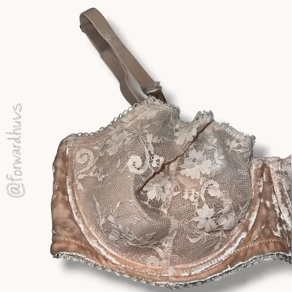 Victoria’s Secret Lace & Velvet Underwire Bra – Size 34DDD